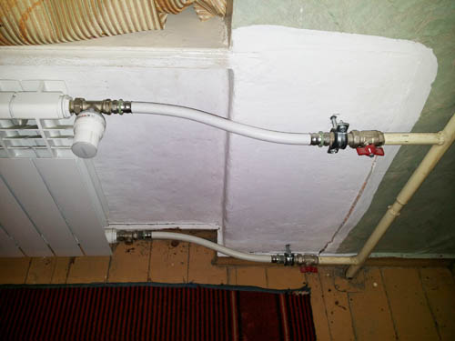 Одна из возможных схем подключения радиатора.